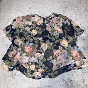 Show Me Your MuMu Cropped Floral Peplum Top
